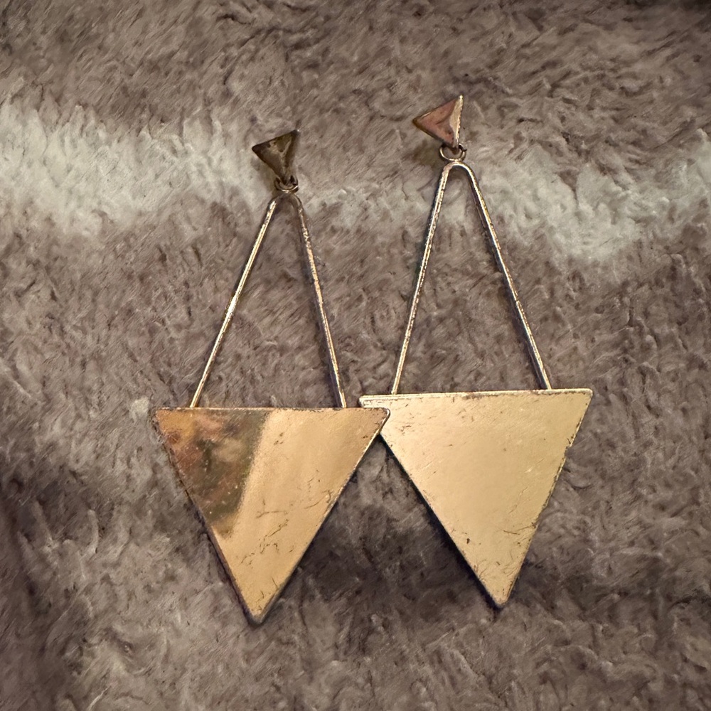Vintage handmade geometric dangling earrings